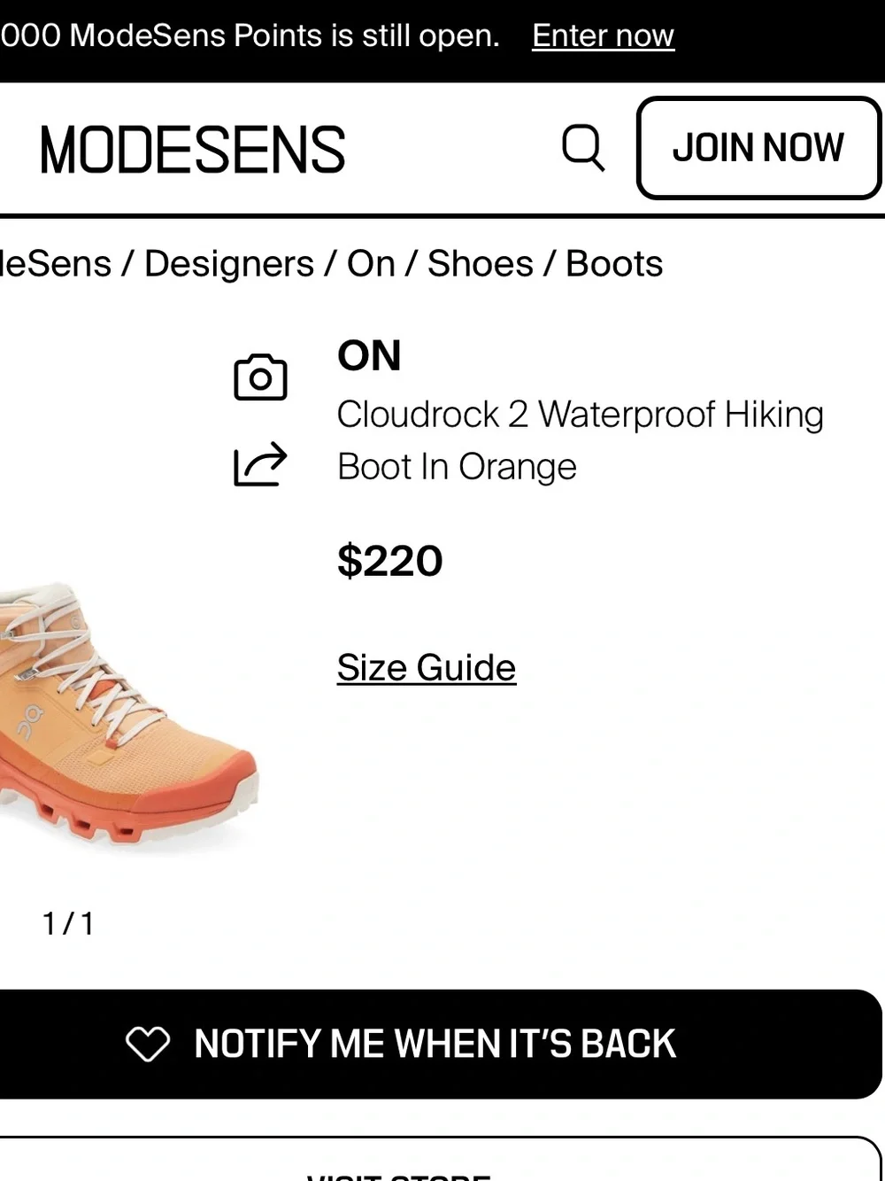 ON W CLOUDROCK 2 hiking  WATERPROOF  Copper/ Flare  size 9.5 gently used